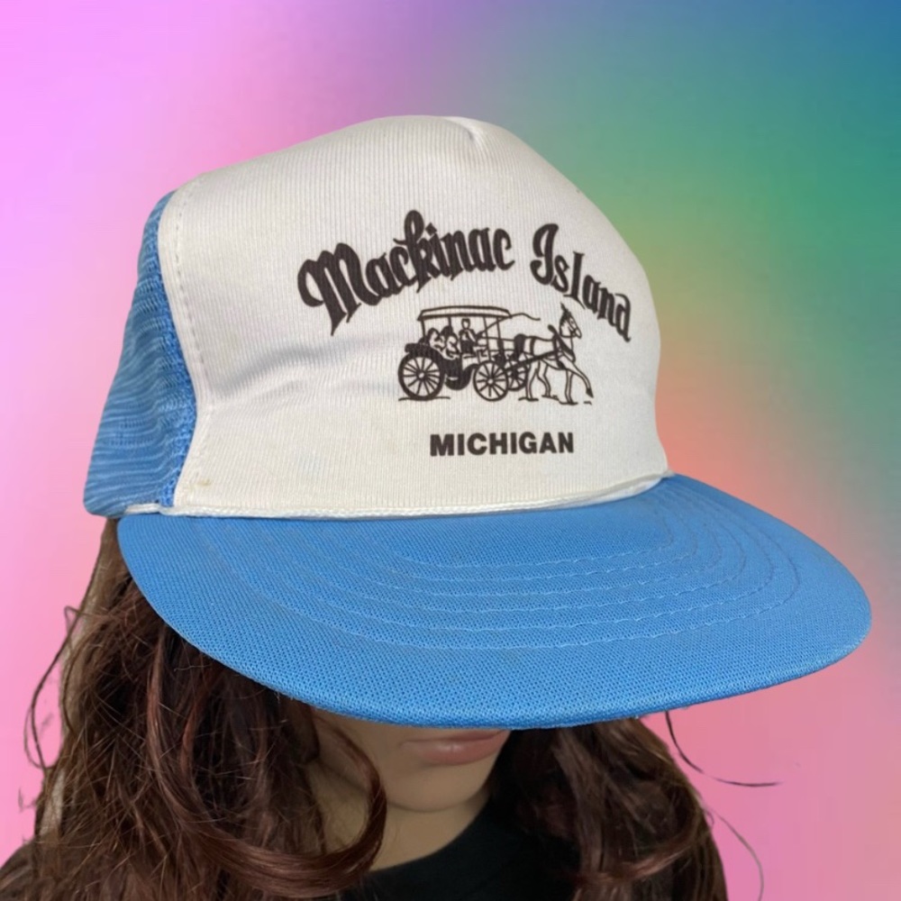 Vintage Mackinac Island Mesh Trucker Snapback Hat